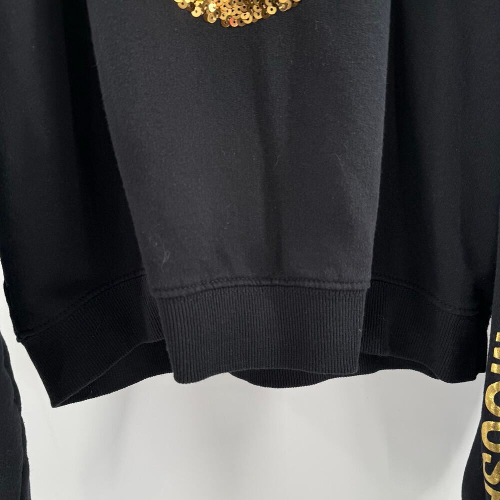 Disney Mickey & Friends Mouse Sweatshirt Juniors SZ Medium Sequin Hoodie Black - Picture 12 of 15